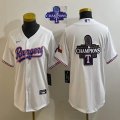 2023 Champions Women Nike Texas Rangers blank white majestic baseball jerseys 02