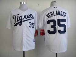 Detroit Tigers Justin Verlander 35# white throwback mlb Jersey