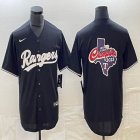 Nike Texas Rangers blank black majestic baseball jersey-BD 01