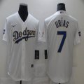 Custom Nike Los Angeles Dodgers #7 Julio Urias white majestic baseball jersey-BD