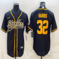 Nike Pittsburgh Steelers #32 Franco Harris black baseball jerseys Joint name-BD 01