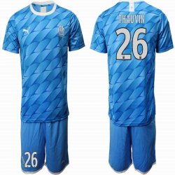 2019-2020 Olympique de Marseille #26 THAUVIN blue soccer jersey away