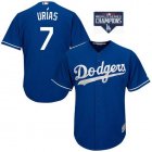 Los Angeles Dodgers #7 Julio Urias blue kid majestic baseball jerseys 2020 Majestic MLB World Series