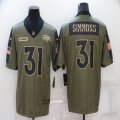 Denver Broncos #31 Justin Simmons green 2021 Salute to Service Limited Jersey