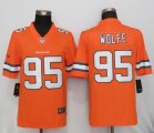 Nike Denver Broncos 95 Wolfe Navy Orange Color Rush Limited Jersey