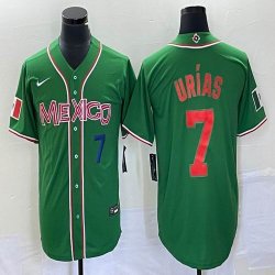 2023 World Cup Mexico #7 Julio Urias green majestic baseball jerseys 233