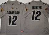 Colorado Buffaloes #12 Travis Hunter gray college football jerseys-PNS