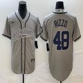 Nike New York Yankees #48 Anthony Rizzo gray majestic baseball Jersey Joint name 02