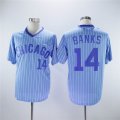 Chicago Cubs Banks #14 blue MLB baseball Jersey