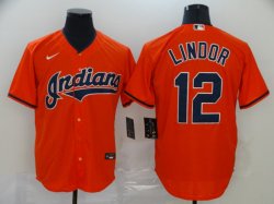 Nike Cleveland Indians #12 Francisco Lindor red majestic baseball jersey