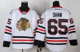 Reebok Chicago Blackhawks SHAW 65 white hockey jerseys