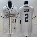 Nike New York Yankees #2 Derek Jeter white majestic MLB baseball Jerseys Joint name 04