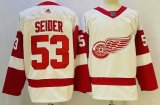 Adidas Detroit Red Wings #53 Moritz Seider white hockey jersey-PD