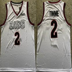 Gonzaga Bulldogs #2 Drew Timme Jersey White 2021 WCC NCAA Basketball Jersey-LC