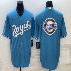 Nike kansas city royals blank skyblue majestic MLB baseball jerseys -BD