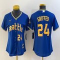 Youth Nike Seattle Mariners #24 Ken Griffey Jr. blue majestic mlb jersey city version-BD 02