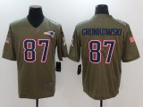 Nike New England Patriots #87 Rob Gronkowski green USA flag Color Rush Limited Jersey