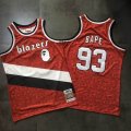 BAPE #93 Mitchell & Ness Brand New Portland Trail Blazers red NBA Jerseys-LT