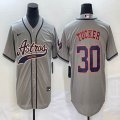 Nike Houston Astros #30 Kyle Tucker gray majestic baseball jerseys Joint name -BD 01