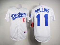 Los Angeles Dodgers #11 Jimmy Rollins white baseball jerseys