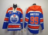 Reebok Edmonton Oilers GRETZKY 99 blue NHL Hooded Sweatshirt