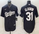 New Los Angeles Dodgers #31 Tyler Glasnow black majestic baseball jerseys 01