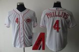 Cincinnati Reds PHILLIPS 4# white throwback signature jerseys