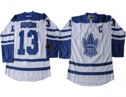 NHL Toronto Maple Leafs #13 Mats Sundin White new Jersey C patch.