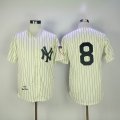 New York Yankees #8 Yogi Berra throwback beige mlb jersey