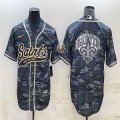 Nike New Orleans Saints blank gray camo baseball jerseys Joint name-BD