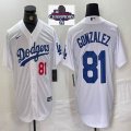 2024 World Series Champions Nike Los Angeles Dodgers #81 Victor Gonzalez white MLB baseball Jersey