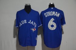 2017 Toronto Blue Jays 6# Marcus Stroman blue majestic baseball jersey