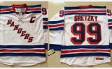 Youth NHL New York Rangers Wayne Gretzky #99 White hockey Jersey