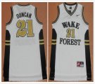 Wake Forest #21 Duncan white nba basketball jersey