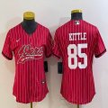 Youth San Francisco 49ers #85 George Kittle red baseball jerseys -BD 01