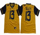 West Virginia Mountaineers #13 David Sills V yellow College Football jersey