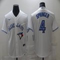 Toronto Blue Jays #4 George Springer white majestic baseball Jersey-BD