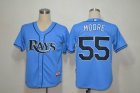 Tampa Bay Rays MOORE 55 blue MLB Jerseys