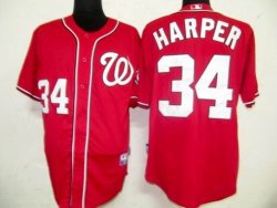 Washington Nationals 34 Harper Dark red MLB Jerseys