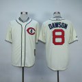 Chicago Cubs Andre Dawson 8# beige throwback MLB baseball Jersey(1)