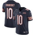 Nike Chicago Bears #10 Mitchell Trubisky dark blue Color Rush Limited Jersey-100th patch