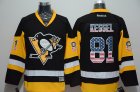 Reebok Pittsburgh Penguins #81 Phil Kessel Black usa flag hockey Jersey