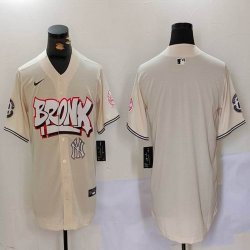 New York Yankees blank beige baseball jerseys Joint Name 02