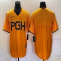 Nike Pittsburgh Pirates blank Gold majestic baseball jerseys city version-BD 03