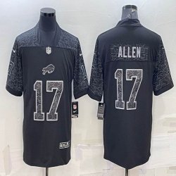 Nike Buffalo Bills #17 Josh Allen black Color Rush Limited Jersey Reflective version