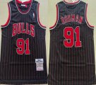 Chicago Bulls #91 Dennis Rodman black streak Throwback nba basketball jerseys -XD