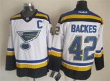 Reebok St Louis Blues 42# David Backes white reebok hockey Jerseys C patch