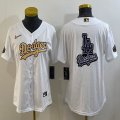 Youth Los Angeles Dodgers blank white majestic baseball Jerseys-BD 06