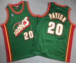 Youth Seattle SuperSonics #20 Gary Payton green red Throwback NBA Jersey-XD