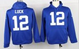 Indianapolis Colts 12# Andrew Luck blue nike nfl Hooded Sweatshirt